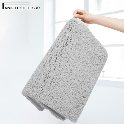 Slip Resistant Faux Wool  Microfiber Shower Mat Rectangle Shape